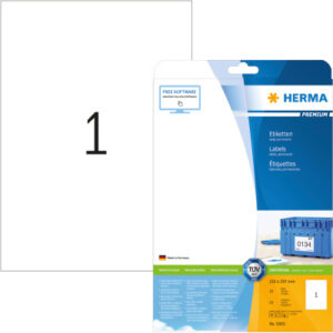 HERMA     Universal-Etikett.   210x297mm 5065      weiss          25 St./25 Blatt