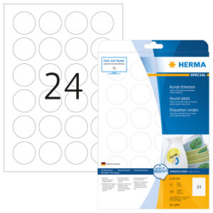 HERMA     Rund-Etiketten            40mm 5066      weiss         600 St./25 Blatt
