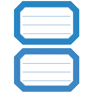 HERMA     Heftschilder           55×82mm 5714      Rand blau, liniert    12 Stück