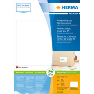 HERMA     Etiketten PREMIUM  148.5x205mm 8690      weiss,perm.    400 St./400 Bl.