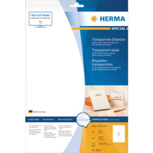 HERMA     Folienetiketten      210x297mm 8964      transparent    10 St./10 Blatt