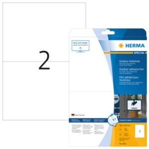 HERMA     Outdoor Etikett.PP   210x148mm 9535      weiss          20 St./10 Blatt