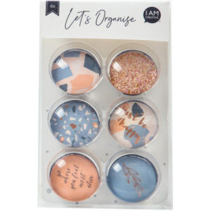 I AM CREA Magnet Happy Let`s Organize 4035.54   Glas, 2.5x1cm          6 Stück