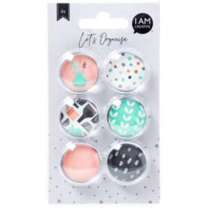 I AM CREA Magnet Fresh Let`s Organize 4035.55   Glas, 3x1cm            6 Stück