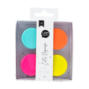 I AM CREA Magnet Button Let`s Organize 4035.63   bunt, 32mm             4 Stück