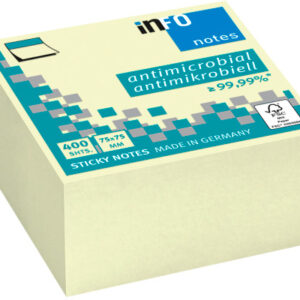 INFO      Haftnotizen Cube       75x75mm 5120-01   antimikrobiell, gelb 400 Blatt