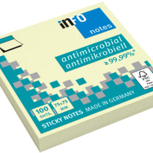 INFO      Haftnotizen            75x75mm 5154-01   antimikrobiell, gelb 100 Blatt