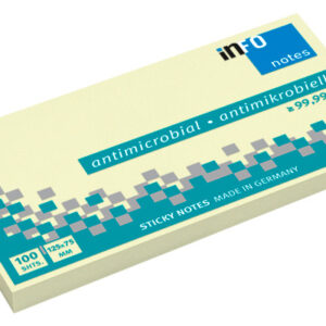 INFO      Haftnotizen           75x125mm 5155-01   antimikrobiell, gelb 100 Blatt