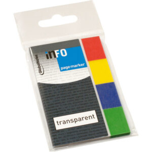 INFO      Page Marker im Umschlag 5670-00   transp. 20x50mm, 4x40 Blatt