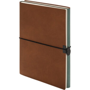 KOLMA     Notizbuch Smooth            A5 06.441.20 2in1, braun/türkis   224 Blatt
