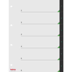 KOLMA     Register LineaVerde         A4 19.800.06 schwarz                    1-6
