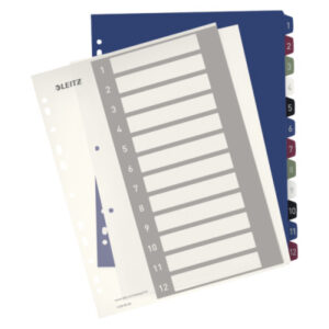 LEITZ     Register PC-beschriftbar   A4+ 12380000  Style, 1-12         multicolor
