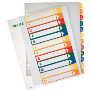 LEITZ     Register PC-beschriftbar   A4+ 12940000  mutlicolor                1-12