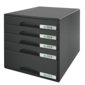LEITZ     Schubladenbox Plus     schwarz 52110095  5 Fächer