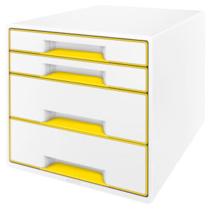 LEITZ     Schubladenbox WOW Cube      A4 52132016  weiss/gelb, 4 Schubladen