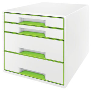 LEITZ     Schubladenbox WOW Cube      A4 52132054  weiss/grün, 4 Schubladen