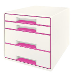 LEITZ     Schubladenbox WOW Cube      A4 52132023  weiss/pink, 4 Schubladen