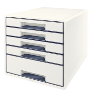 LEITZ     Schubladenbox WOW Cube      A4 52142001  weiss/grau, 5 Schubladen
