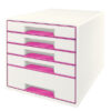 LEITZ     Schubladenbox WOW Cube      A4 52142023  weiss/pink, 5 Schubladen