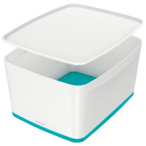 LEITZ     MyBox Gross, mit Deckel   18lt 52161051  weiss/eisblau