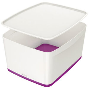 LEITZ     MyBox Gross, mit Deckel   18lt 52161062  weiss/violett