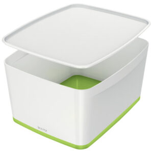 LEITZ     MyBox Gross, mit Deckel   18lt 52161054  weiss/grün