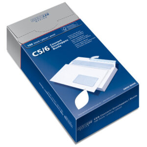 METTLER   Couvert Fenster rechts    C5/6 7064-80   80g hochweiss, Kleber 100 Stk.