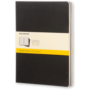 MOLESKINE Notizheft Cahier XL    25x19cm 705021    kariert, schwarz       3 Stück