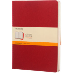 MOLESKINE Notizheft Cahier XL    25x19cm 931076    liniert, rot           3 Stück