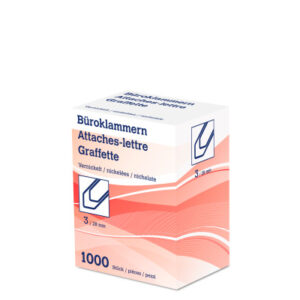 NEUTRAL   Büroklammern Nr. 3 6212      28mm vernickelt 1000 Stk.