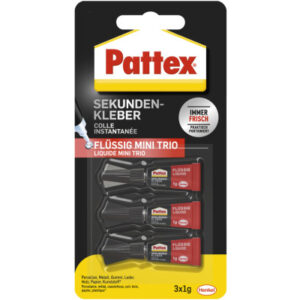 PATTEX    Sekundenkleber Mini Trio PSMT3     flüssig                   3x1g