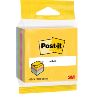 POST-IT   Mini Cube multicol.    51x51mm 2012-MUC  4 Farben ass.      1x400 Blatt
