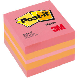 POST-IT   Würfel Mini Pink       51x51mm 2051-P    3-farbig ass./400 Blatt