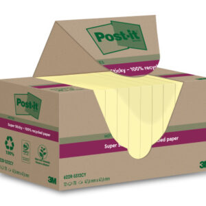 POST-IT   SuperSticky Notes  47.6x47.6mm 622 RSS12 Recycling,gelb     12x70 Blatt
