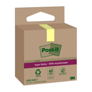 POST-IT   SuperSticky Notes  47.6x47.6mm 622 RSS3C Recycling,gelb      3x70 Blatt