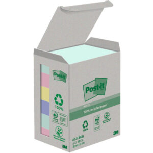 POST-IT   Haftnotizen Recycling  38x51mm 653-1GB   rainbow            6x100 Blatt