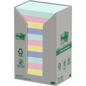 POST-IT   Haftnotizen Recycling  51x38mm 653-1RPT  4-farbig,         24x100 Blatt