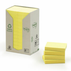 POST-IT   Haftnotizen Recycling  51x38mm 653-1T    gelb, 24x100 Blatt