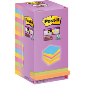 POST-IT   Super Sticky Tower     76x76mm 65416SSCO farbig             16x90 Blatt