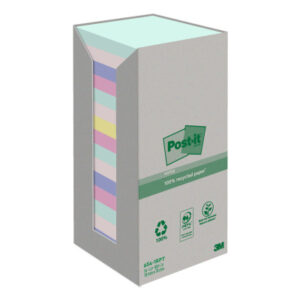 POST-IT   Haftnotizen Recycling  76x76mm 654-1RPT  5-farbig,         16x100 Blatt