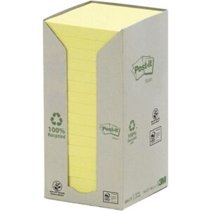 POST-IT   Haftnotizen Recycling  76x76mm 654-1T    gelb, 16x100 Blatt