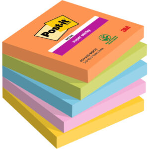 POST-IT   Super Sticky Boost     76x76mm 654-5SS-B 5-farbig            5x90 Blatt