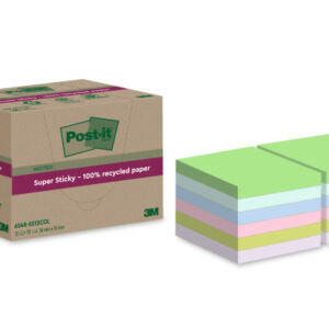 POST-IT   SuperSticky Notes      76x76mm 654 RSS12 Recycling,assort.  12x70 Blatt