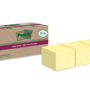 POST-IT   SuperSticky Notes      76x76mm 654 RSSCY Recycling, gelb    18x70 Blatt