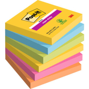 POST-IT   Block Super Sticky    Carnival 6546SSCAR 5-farbig, 6x90 Blatt   76x76mm