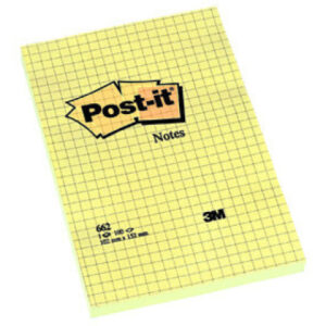 POST-IT   Haftnotizen          152x102mm 662Y      gelb, 100 Blatt, kariert