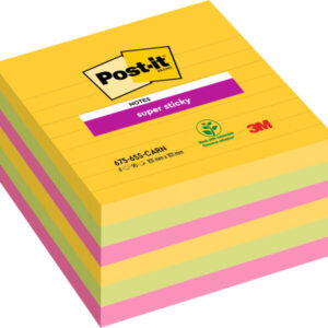 POST-IT   XL-Notes Carnival    101x101mm 6756SSCAR 3-farbig            6x90 Blatt