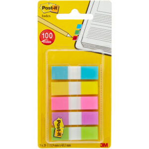POST-IT   Index schmal       11.9x43.2mm 683-5CB2 5-farbig ass./5x20 Blatt