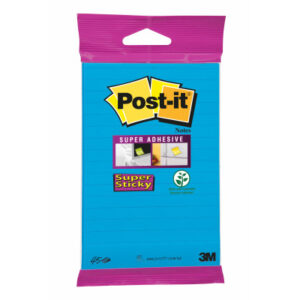 POST-IT   Block Super Sticky   102x152mm 6844L-NB  hellblau,45 Bl.,liniert,hängb.