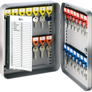RIEFFEL   Schlüsselkasten KyStor    grau KR-15.28  24,2x30x8cm           28 Haken
